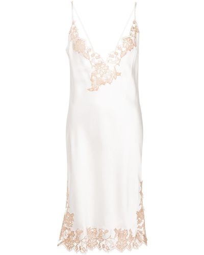 Kiki de Montparnasse Camisole-Kleid aus Seidensatin - Weiß