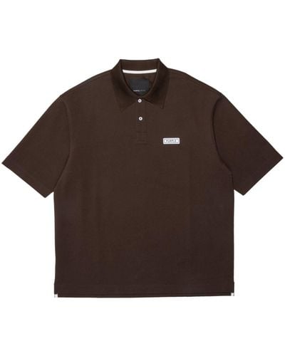 Purple Brand Logo-patch Piqué Polo Shirt - Brown