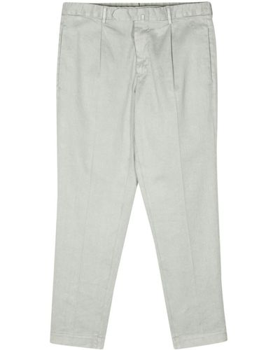 Dell'Oglio Mid-waist Tapered Chino Pants - White