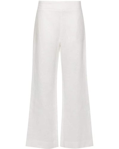 Ermanno Scervino Pantalon en lin à coupe droite - Blanc