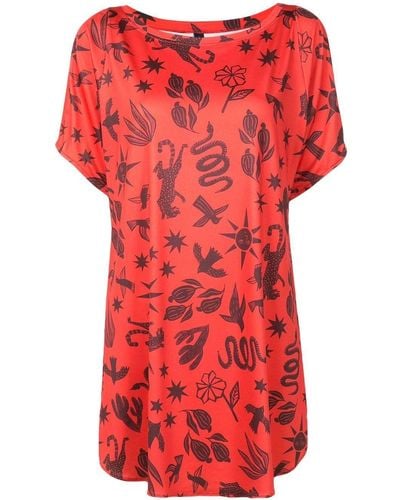 Lygia & Nanny Allat Cut-out Detail Tunic Dress - Red