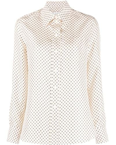 Lanvin Printed Long-sleeve Shirt - White