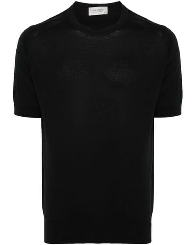 John Smedley Kempton Knitted Cotton T-shirt - Black