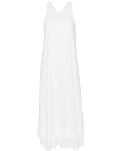 Claudie Pierlot Ruffled Organic Cotton Maxi Dress - White