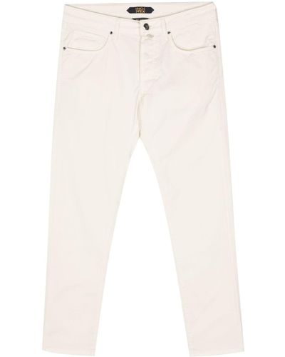 Incotex Logo-patch Tapered Trousers - Wit