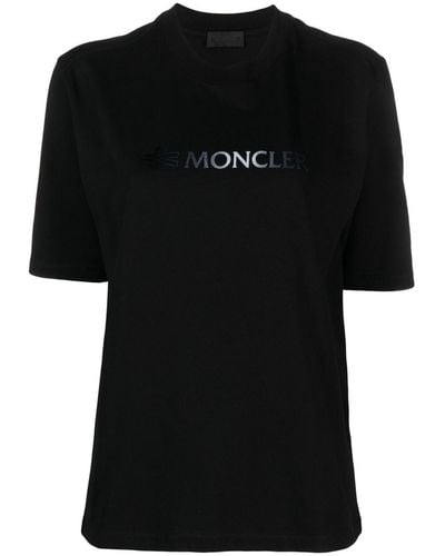 Moncler T-Shirt mit Logo-Print - Schwarz