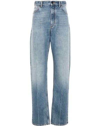 The Row Fred Mid Waist Straight Jeans - Blauw