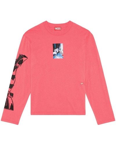 DIESEL T-crane-l2 Long-sleeve T-shirt - Pink