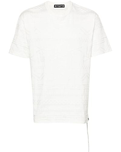 Mastermind Japan T-shirt en coton à logo jacquard - Blanc
