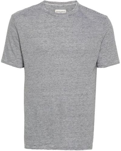 Officine Generale Striped Knitted T-shirt - Grey