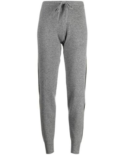 Madeleine Thompson July Mélange-effect Knitted Track Pants - Gray