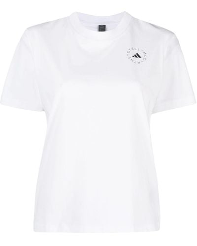 adidas By Stella McCartney T-shirt Met Logoprint - Wit