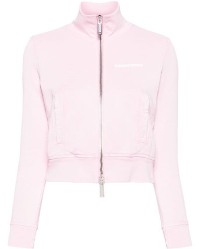 DSquared² Cropped-Sweatshirt mit Logo-Applikation - Pink