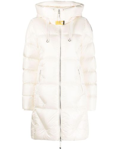 Parajumpers Janet Quilted Hooded Coat - White
