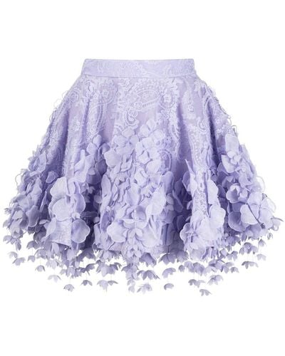 Zimmermann High Tide Lace Mini Skirt - Purple