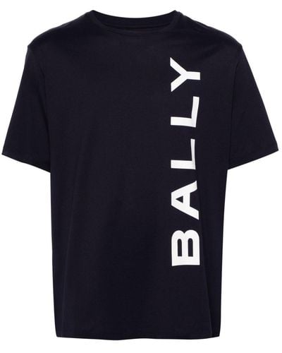 Bally T-Shirt aus Bio-Baumwolle mit Logo-Print - Blau