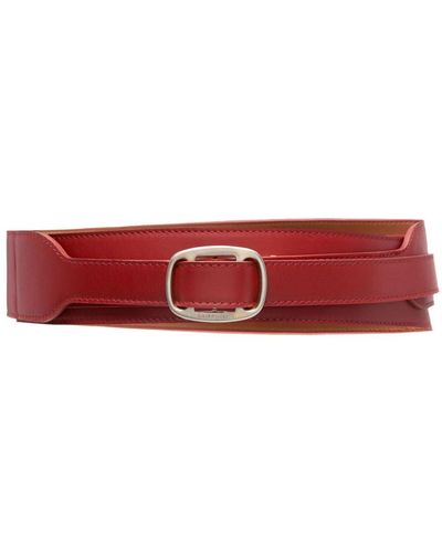 Jejia Logo-debossed Leather Belt - Red