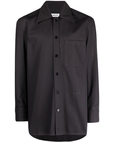 Lanvin Camisa con logo bordado - Negro