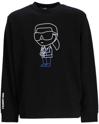 Karl Lagerfeld Karl Ikonik Sweater Met Print - Zwart