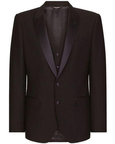 Dolce & Gabbana Wool Martini-fit Tuxedo Suit - Black
