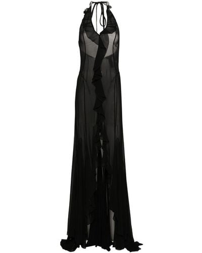 MISBHV Semi-doorzichtige Maxi-jurk - Zwart