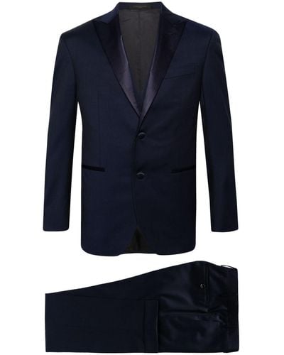 Corneliani Single-breasted Virgin-wool Suit - Blue