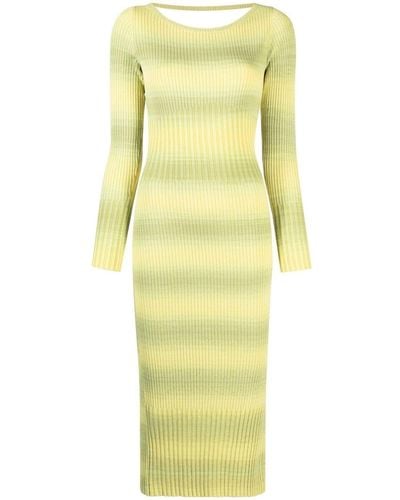 Patrizia Pepe Ribbed Knit Dress - Yellow