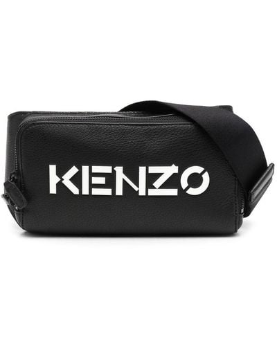 KENZO レザーベルトバッグ - ブラック