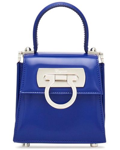 Ferragamo Iconic Top Handle Mini Bag - Blue