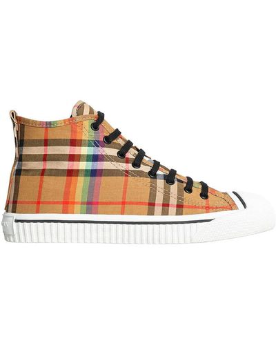 Burberry Rainbow Vintage Check High-top Sneakers - Brown