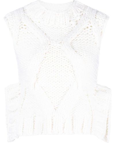 Fabiana Filippi Sleeveless Wool Knitted Top - White