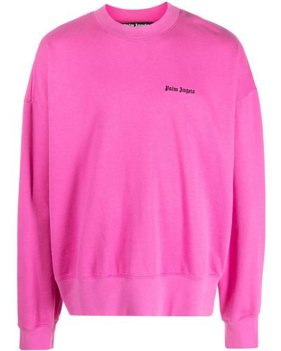 Palm Angels Sweater Met Geborduurd Logo - Roze