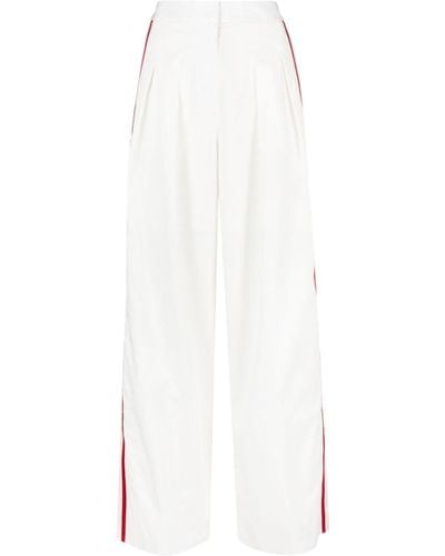 Ports 1961 Stripe-detail High-waisted Trousers - White