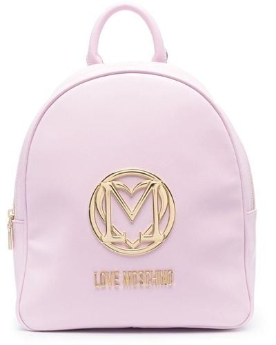 Love Moschino Medium Logo-plaque Backpack - Pink