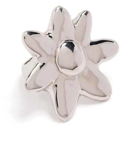 Ambush Ring mit Blumenmotiv - Weiß
