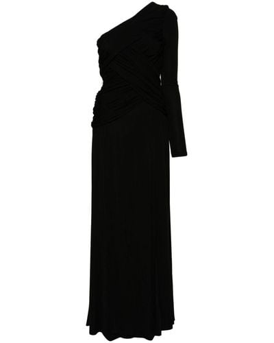 Twin Set One-shoulder Drapped Dress - Black