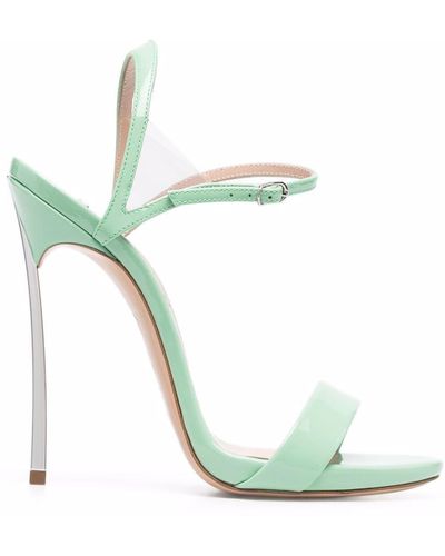 Casadei Strappy 140mm Leather Sandals - Green
