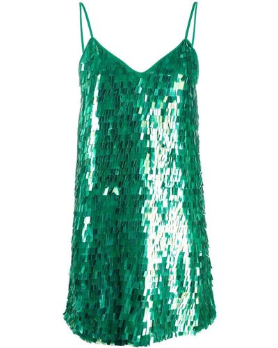 Pinko Robe courte à sequins brodés - Vert