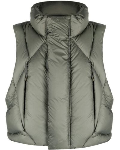 Entire studios Quilted High-neck Gilet - Green