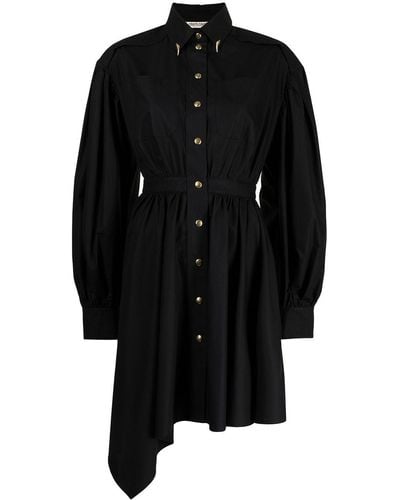 Roberto Cavalli Asymmetric Shirt Dress - Black