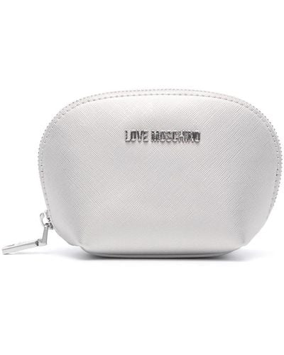 Love Moschino Trousse make up con placca logo - Bianco