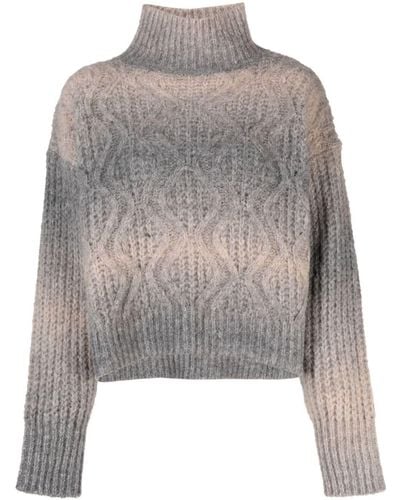 Roberto Collina Gradient Ribbed-knit Sweater - Gray