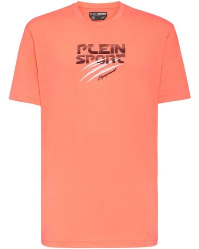 Philipp Plein T-shirt girocollo con applicazione - Arancione