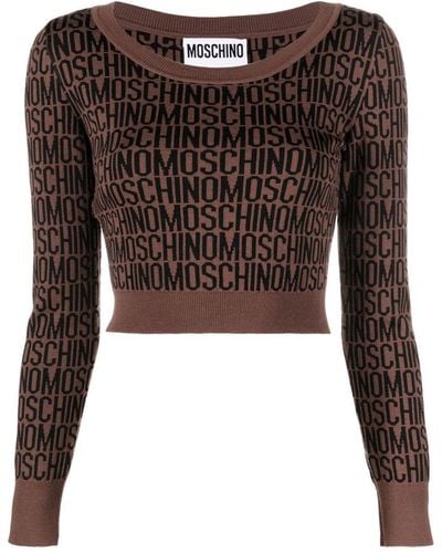 Moschino Monogram-print Sweater - Brown