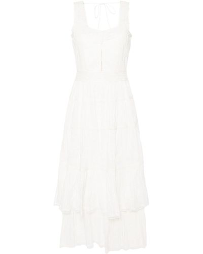 Twin Set Lace-trim Cotton Maxi Dress - White