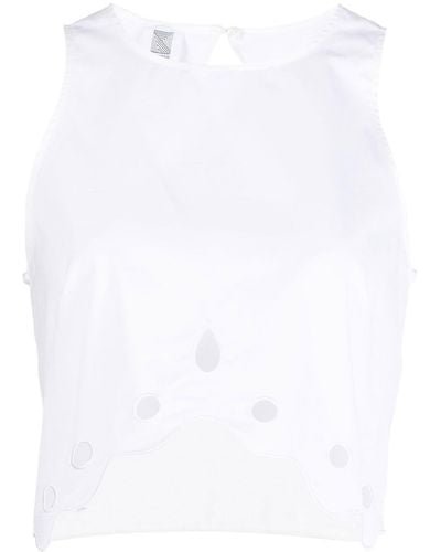 Rosie Assoulin Cut-out Sleeveless Crop Top - White