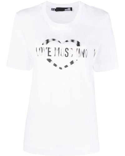 Love Moschino Logo-print Round-neck T-shirt - White