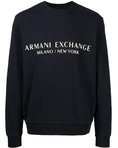 Armani Exchange Sweatshirt mit Logo-Print - Blau