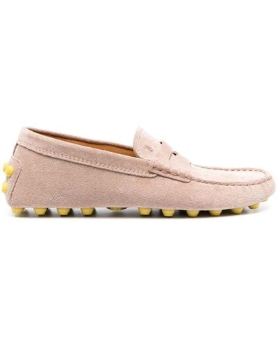 Tod's Gommino Bubble Suede Leather Loafers - Pink