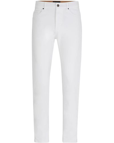 BOSS Logo-patch Tapered Jeans - White
